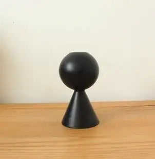 Black Wooden Candle Holder