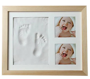 Cherished Moments: Baby Hand & Footprint Kit with Solid Wooden Frame - A Timeless Growth Memory Gift!