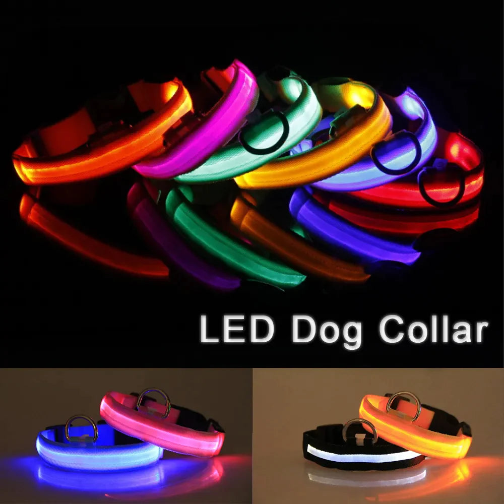 LED Adjustable Dog Collar - Pets Safety Accessory - Waterproof