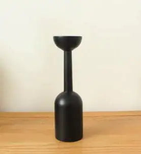 Black Wooden Candle Holder