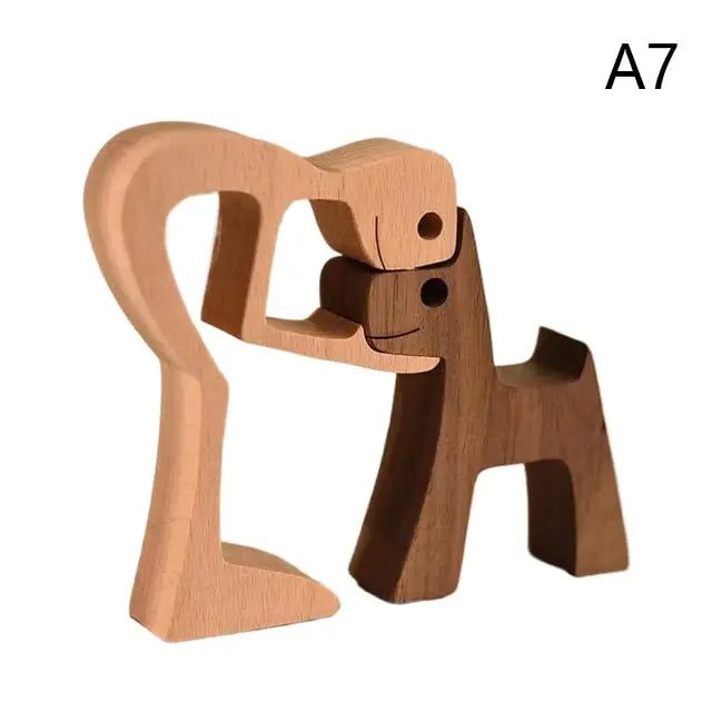 Handcrafted Wooden Puppy Figurine