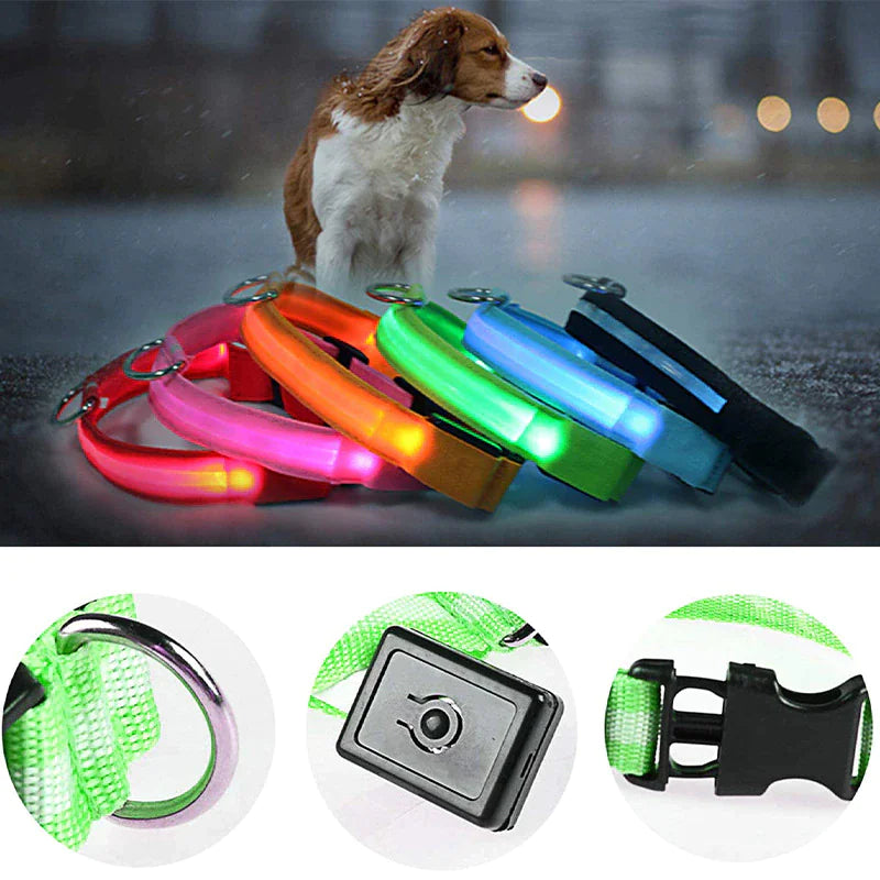 LED Adjustable Dog Collar - Pets Safety Accessory - Waterproof