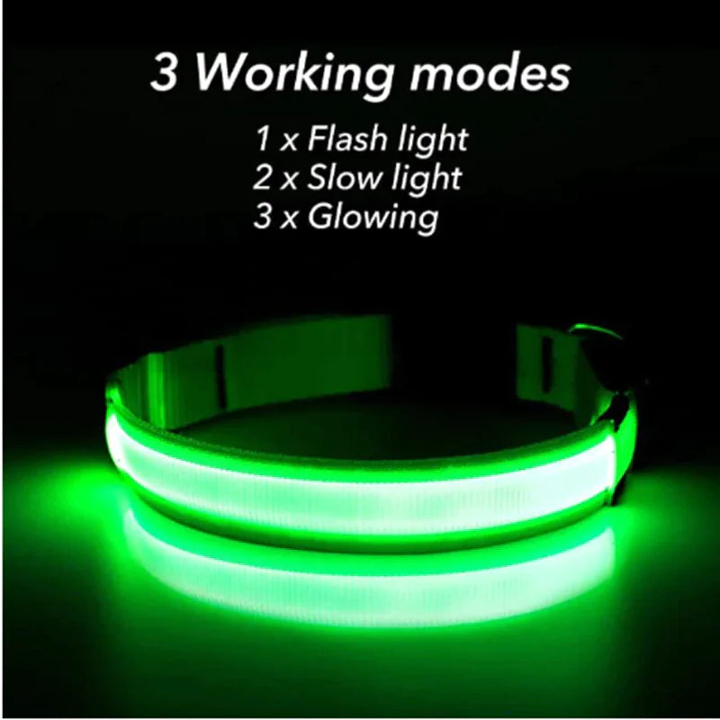 LED Adjustable Dog Collar - Pets Safety Accessory - Waterproof