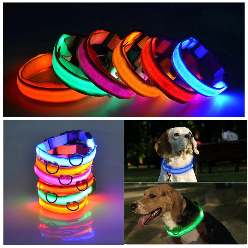 LED Adjustable Dog Collar - Pets Safety Accessory - Waterproof