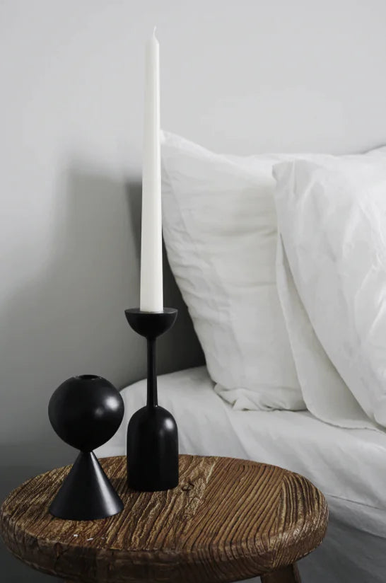 Black Wooden Candle Holder