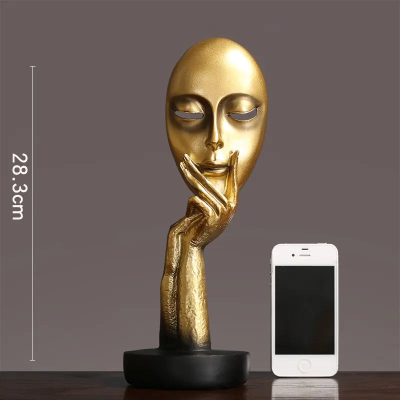 3D Face Mask Abstract Sculpture Decorative Art